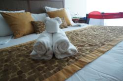 Bear towel animal at Grand Bahia Principe Sian Kaan guest suite room.jpg