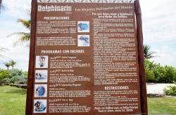 Dolphin swim programs sign for Dolphinarius Grand Bahia Principe resort.jpg