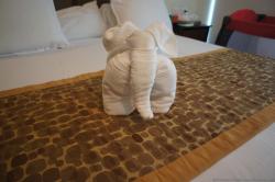 Elepant towel animal at Gran Bahia Principe Sian Kaan room.jpg
