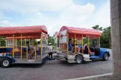 Red roof tram of Grand Bahia Principe resorts.jpg