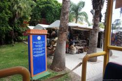 Tram stop at outdoor shops outside of Hacienda Dona Isabel Gran Bahia Principe.jpg