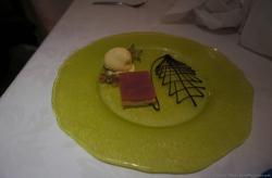 Papaya tart with vanilla ice cream and custard at Le Gourmet Gran Bahia Principe Akumal.jpg