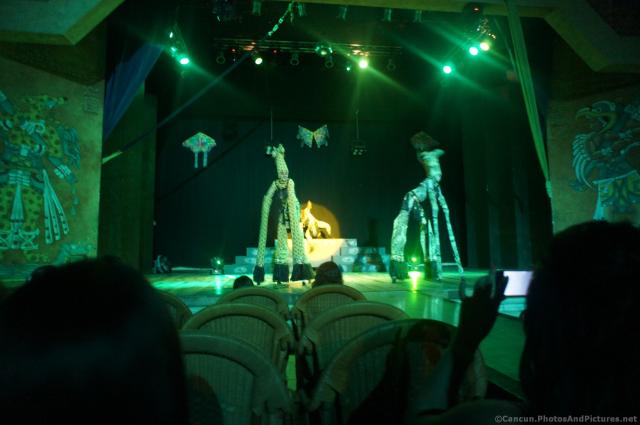 Performers on stilts at Gran Bahia Principe Akumal theater show.jpg