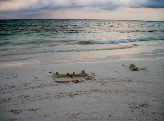 Sand Castle on the beach at Grand Palladium Riviera Maya.jpg