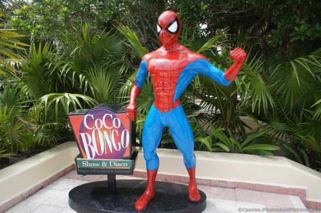 Spiderman Statue Coco Bongo at Grand Bahia Principe Tulum.jpg