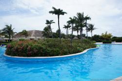 Island of plants in center of large pool at Grand Bahia Principe Tulum.jpg