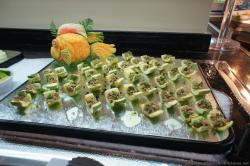 Prosciutto ham on melons at Grand Bahia Principe Sian Kaan buffet restaurant.jpg